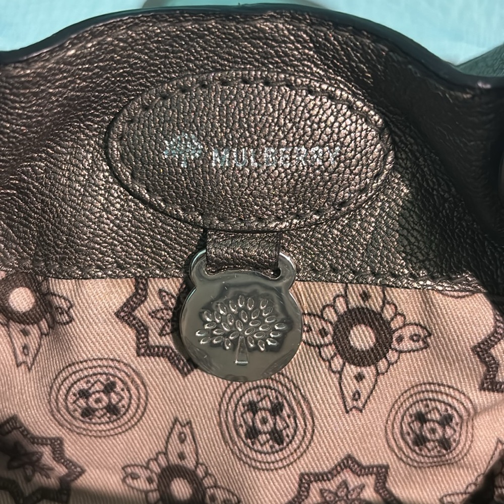 Mulberry Large Agyness Gunmetal metallic Satchel - Picture 9 of 16